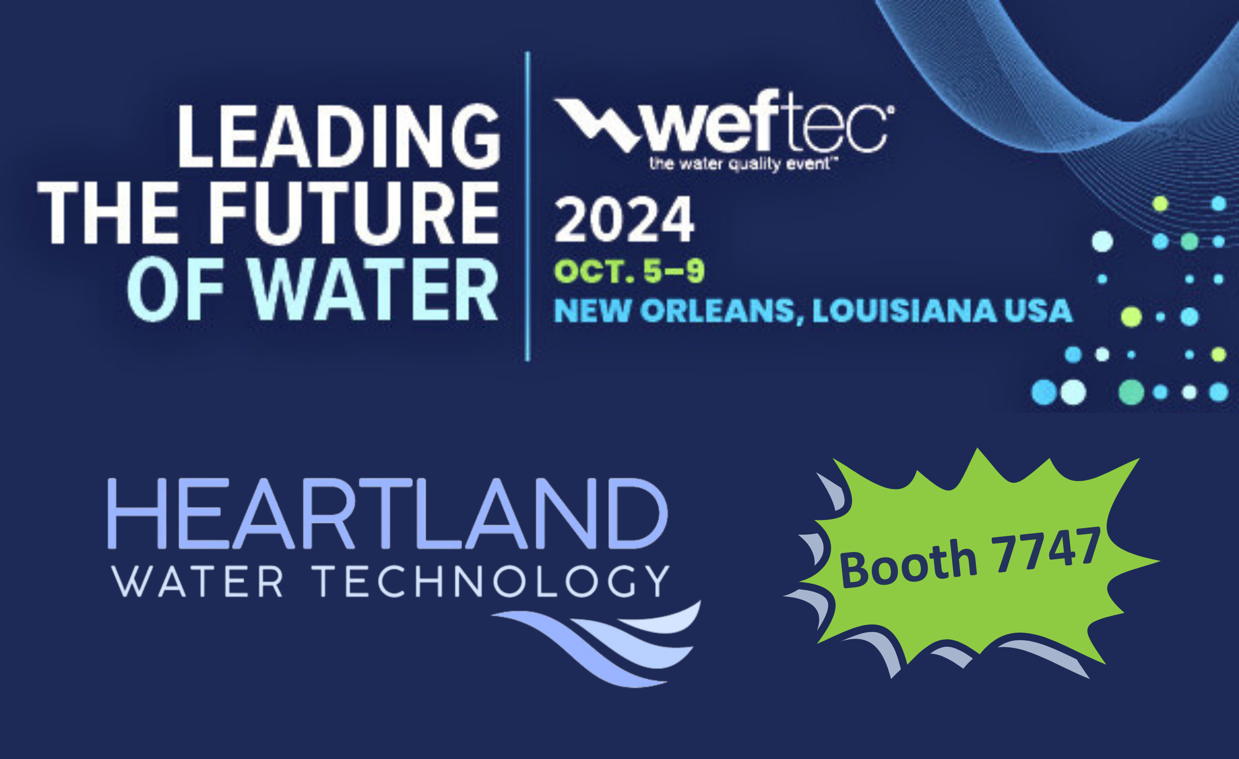 Heartland to Present and Exhibit at WEFTEC 2024